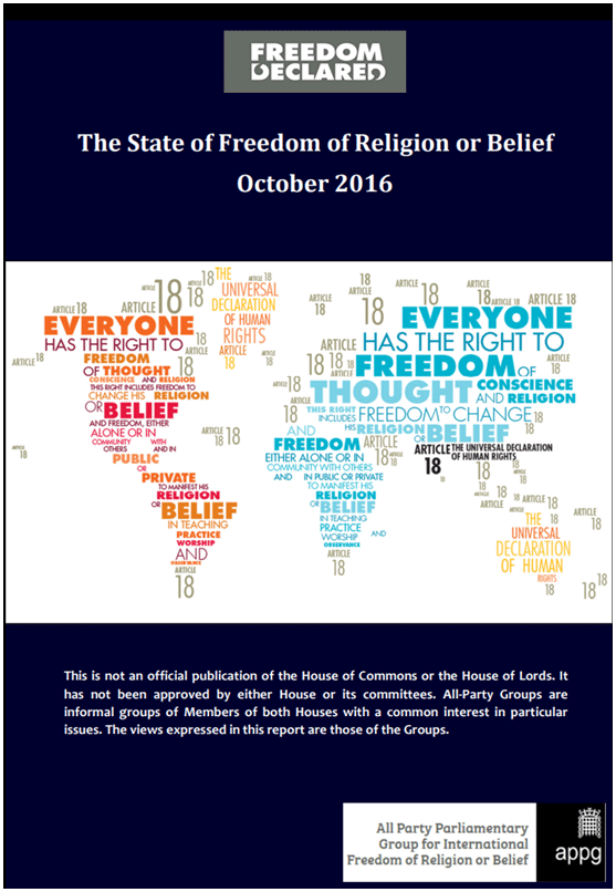 The State of Freedom of Religion or Belief (October 2016)